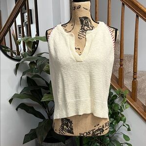 Chic Cream Sleeveless Knit Tank Top
